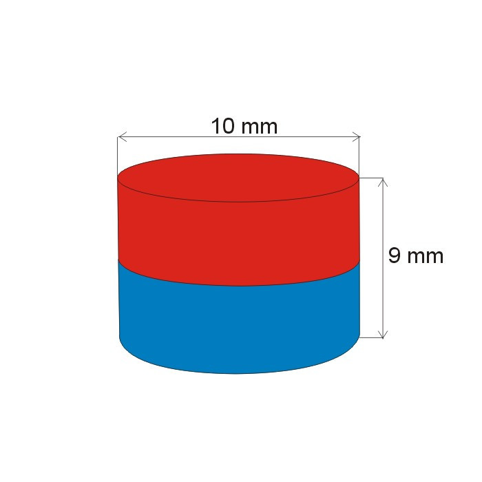 Neodymový magnet valec pr.10x9 N 80 °C, VMM4-N30