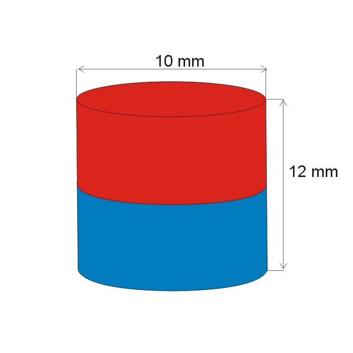Neodymový magnet valec pr.10x12 N 80 °C, VMM4-N35