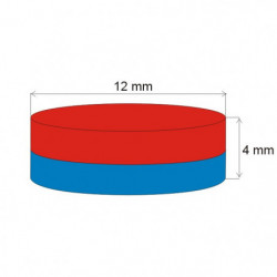 Neodymový magnet valec pr.12x4 N 80 °C, VMM7-N42