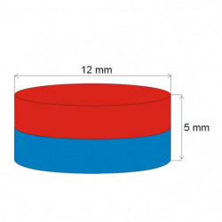 Neodymový magnet valec pr.12x5 N 80 °C, VMM4-N35