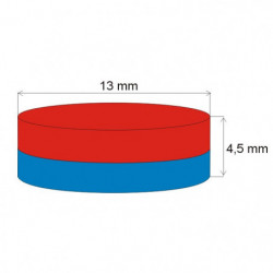 Neodymový magnet valec pr.13x4,5 E 80 °C, VMM4-N35
