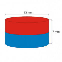 Neodymový magnet valec pr.13x7 N 80 °C, VMM4-N30