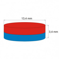 Neodymový magnet valec pr.13,4x3,4 N 80 °C, VMM4-N35