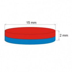 Neodymový magnet valec pr.15x2 N 80 °C, VMM4-N35