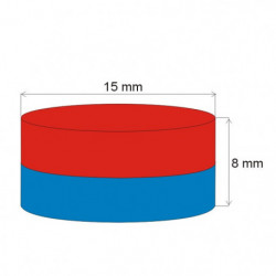 Neodymový magnet valec pr.15x8 N 80 °C, VMM7-N42