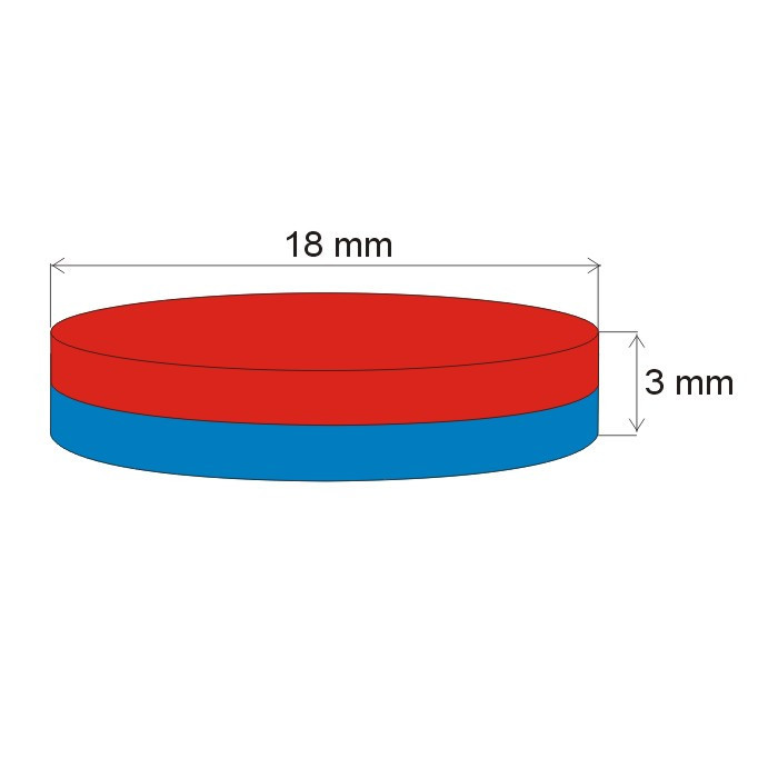 Neodymový magnet valec pr.18x3 N 80 °C, VMM4-N35