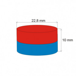 Neodymový magnet valec pr.22,8x10 N 80 °C, VMM5
