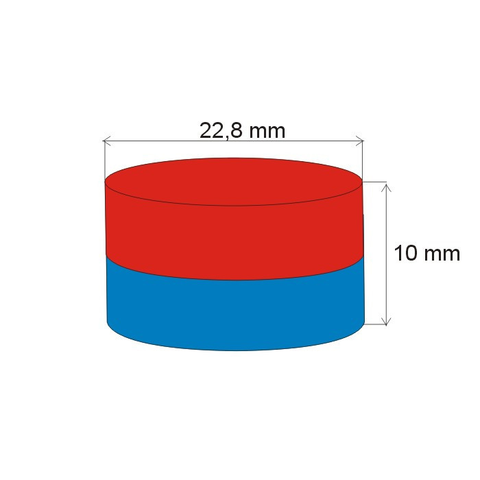 Neodymový magnet valec pr.22,8x10 N 80 °C, VMM5