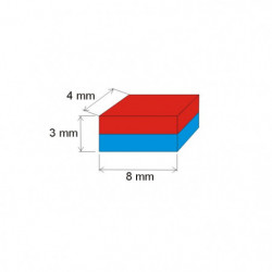 Neodymový magnet hranol 8x4x3 N 80 °C, VMM8-N45