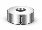 Neodýmové valcové magnety s otvorom s výškou B 0-5 mm
