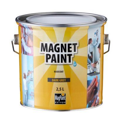 Magnetická farba v balení 2,5 litra na vytvorenie magnetickej plochy v interiéri