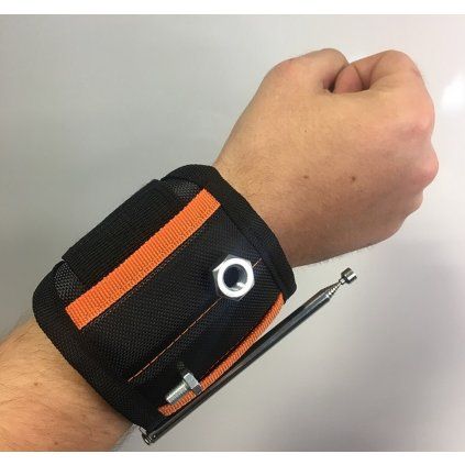 Magnetický držiak na zápästie s nastaviteľným suchým zipsom a vysúvacou magnetickou tyčou